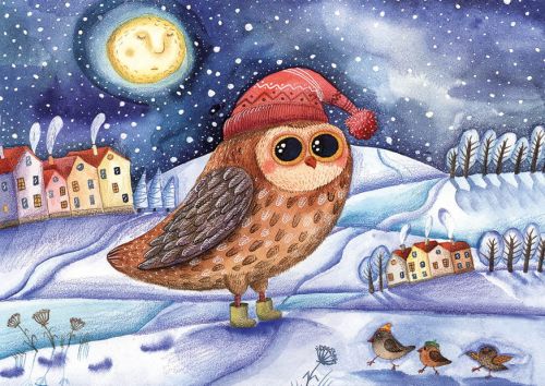 Full moon owl
