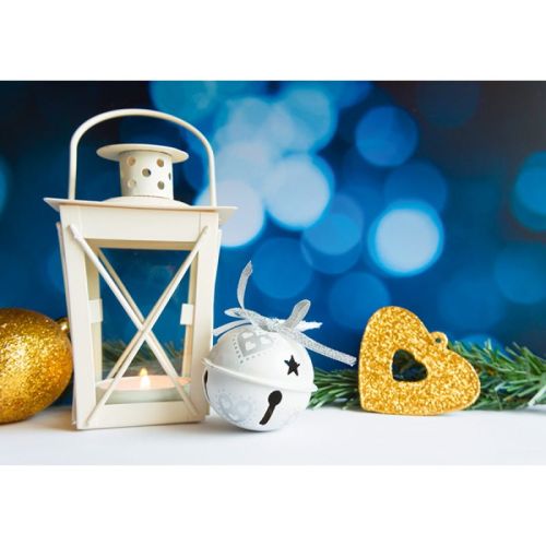 Lantern on blue background