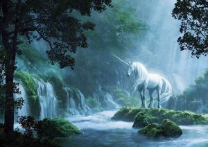 Jednorożec w magicznym lesie