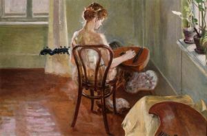 Malczewski Jacek - Wnętrze z chimerą grajacą na gitarze