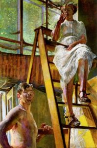 Malczewski Jacek - Satyr i modelka