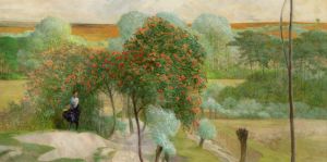 Malczewski Jacek - Pejzaż z jarzębiną, część prawa tryptyku "Idź nad strumienie"