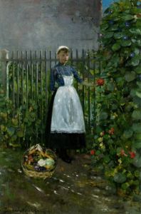 Boznańska Olga - Dziewczyna z koszem jarzyn w ogrodzie