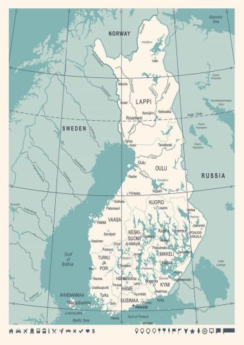 Mapa Finlandii