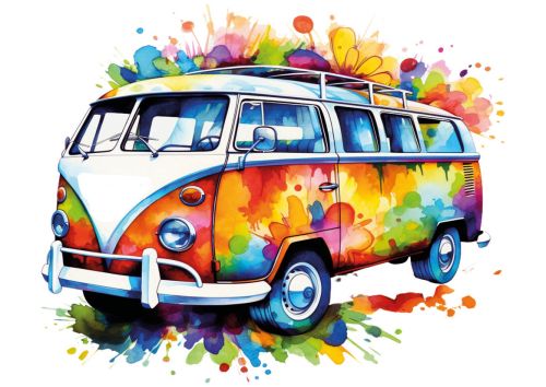 Retro Hippie Bus