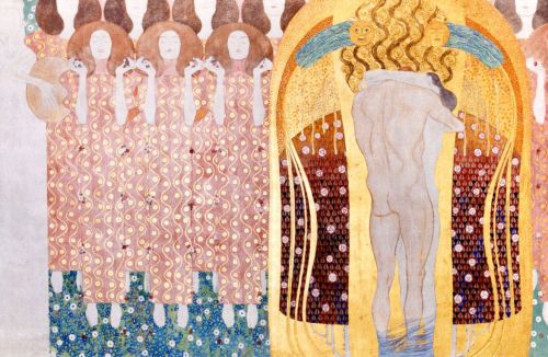 Klimt Gustav - Beethoven Frieze: The Arts, Paradise Choir and Embrace