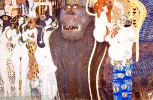 Klimt Gustav - Beethoven Frieze: The Hostile Powers, the Titan Typhoeus, the Three Gorgons