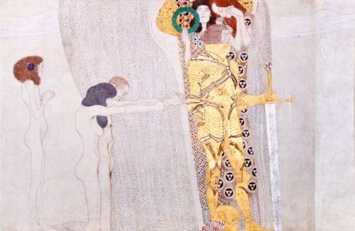 Klimt Gustav - Beethoven Frieze: "The Sufferings of Weak Humanity" and "The Well-Armed Strongman"