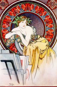 Mucha Alfons - Woman with Poppies