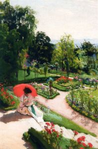 Mehoffer Józef - Czerwona parasolka