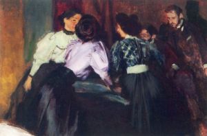 Mehoffer Józef - Szkic do obrazu "Rozmowa"