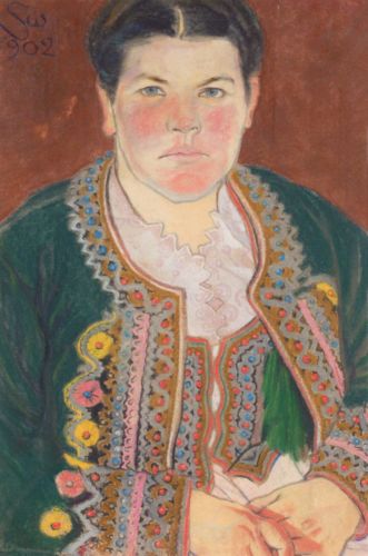 Wyspiański Stanisław - Portret żony w serdaku