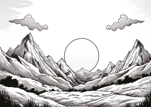 Wschód słońca nad górami
