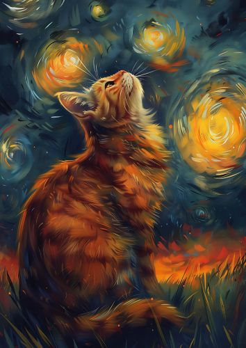 Van Gogh Style Cat