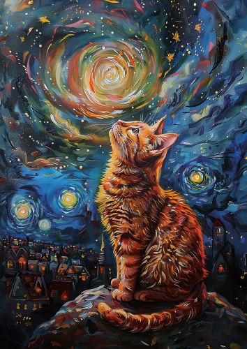 Van Gogh Style Cat
