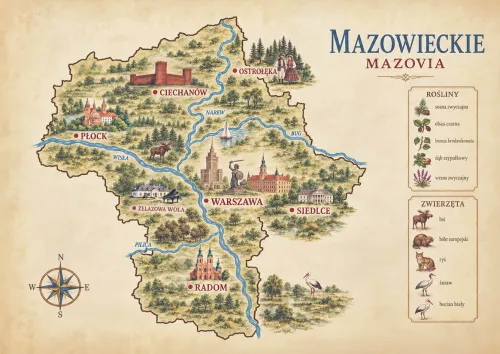 Mapa Mazowsza